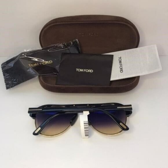 TOM FORD MARSHALL FT0929 01B Sunglasses Black Gold Frame Gray Gradient Lens 58mm - Picture 9 of 11